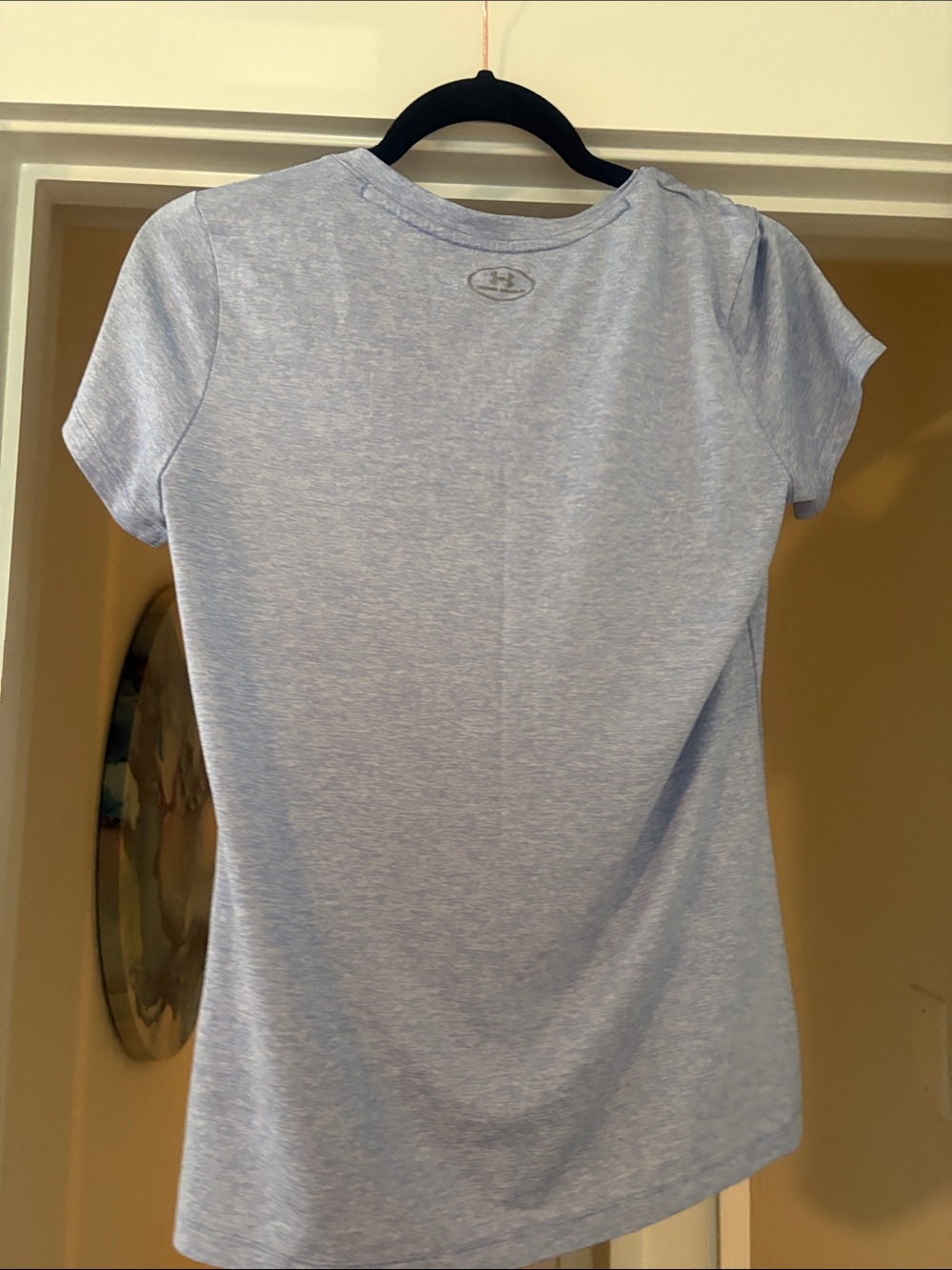 Under Armour Women's Heather Light Blue V-Neck Short Sleeve Tee - Picture 3 of 3